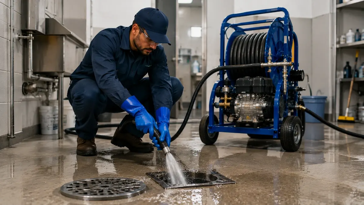 Floor Drain Hydro Jet Cleaning in Byron